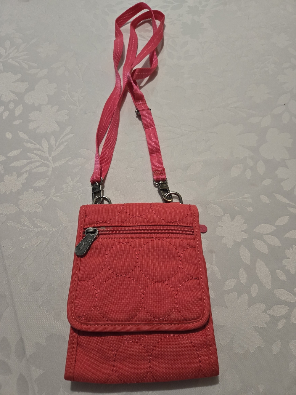 Thirty-One "Vary You" Mini Crossbody Quilted Bag – Coral/Pink